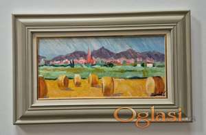 Ulje na platnu - Seoski pejzaz, prelepa slika!
