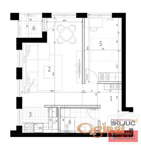 BULEVAR EVROPE, 45m2, Dvosoban sa PDV