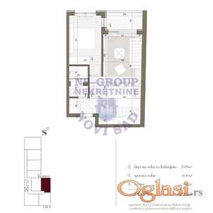 Dvosoban stan od 43m2, Telep