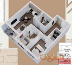 BLIZINA LIPOV GAJA, 50m2, Dvoiposoban sa pdv