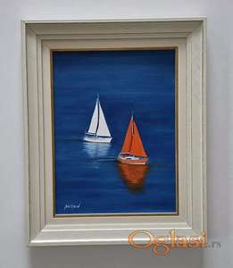 Ulje na platnu - Susret na plavom, prelepo!