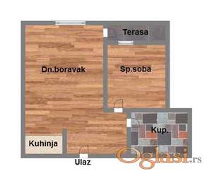 Jednoiposoban 40m2 Telep