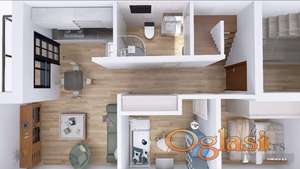 Prelep šestosoban stan na ulazu u Veternik