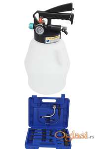 Pneumatski alat za zamenu ATF ulja u automatskim menjačima  Pneumatski alat za zamenu ATF ulja omogućava lako i brzo menjanje ulja u automatskom menjaču. Dva načina rada: usisavanje i punjenje. Može se koristiti i za druge neagresivne tečnosti.  Set uključuje  13 kom. adaptera namenjeni automatskim menjačima: AUDI / VV, FORD, MERCEDES. Spojnica: 1/4 „ Kapacitet 6 Prosečna potrošnja vazduha oko 60 l / mi Za modele vozila:  Ford Universalny BMW, Honda, Nissan, itp. VW, Audi, Skoda VW, Audi, Porsche VW, Audi, Mini Cooper (M10x1.0) VW, Audi DSG (M24x1.5) VW, Audi CVT (M22x1.5) Mercedes-Benz 722.9 (M12x1.5) VW, Skoda (M18x1.5) Audi, VW, Skoda (M30x1.5) Uniwersalny, elastyczny 300 mm, dla Hondy, Hyundai, Kia, itp. Volvo (5/16-24″ UNF Toyota, Lexus (M18x1.5) Ukoliko zelite da porucite Posaljite poruku 1 Ime i prezime 2 Ulica i broj 3 Mesto i postanski broj 4 Broj telefona za kontakt