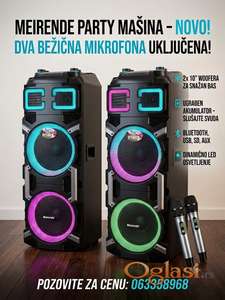 Bluetooth ZVUČNIK, 450w, sa dva mikrofona i baterijom