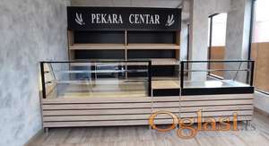 Vitrine 4m komplet za pekare picerije NOVO R