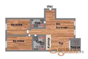 Trosoban 64m2 Sajam