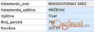 Tivat - Gradiošnica, Mrčevac 337m2, 2km od mora