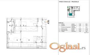 Južni Telep-Dvosoban stan 45 m2 na visokom prizemlju sa Parkingom-povrat Pdv-065/385 8880