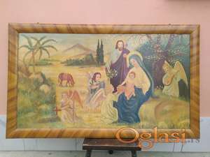 stara slika ulje veliki format 1960 god - 81 x 135