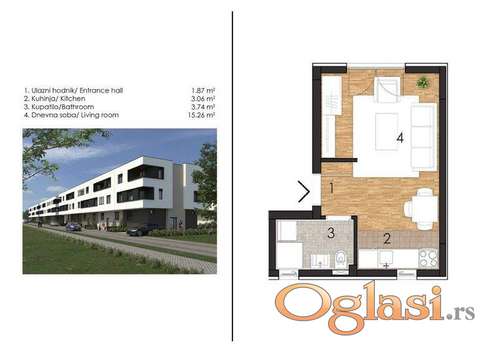 Garsonjera - Adice - 23m2
