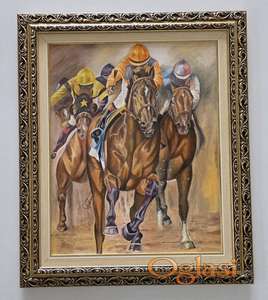 Ulje na platnu - Trka sampiona, prelepo!