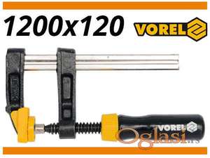 Stolarska stega sa metalnom šinom 1200 x 120 mm