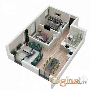 Luksuzan stan u prizemlju moderne zgrade, sa pripadajućim dvorištem