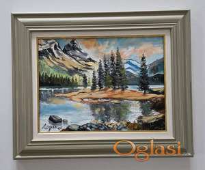 Ulje na platnu - U zagrljaju planina