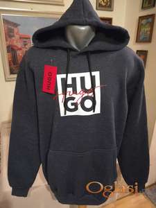 Novi muski pamucni duks sa kapuljacom Hugo Boss Debeli Zimski 2XL Sivi Novo