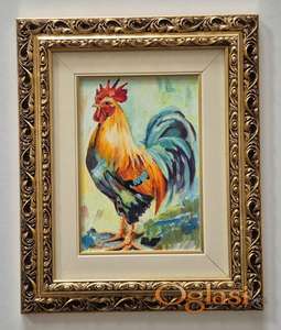 Ulje na platnu - Portret sarenog petla