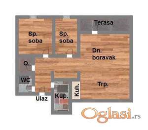 Trosoban stan u Sremskoj Kamenici u izgradnji