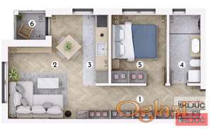 KOD GRAS-A, 42m2, Dvosoban sa pdv, izgradnja