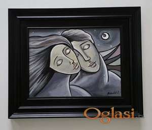 Ulje na platnu - Mesecina, prelepa slika!