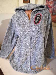 Novi zenski dzemper sa kapuljacom Emre u velikom broju 5XL 6XL Sivi Novo