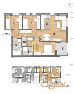 Četvorosoban stan, 79 m², Telep, Novi Sad, 1. sprat