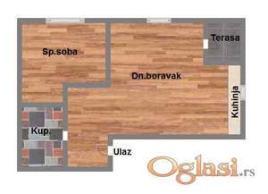 Dvosoban, 37m2 Adice