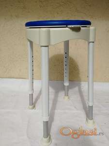 Hoklica za Tuš kadu VEĆE NOSIVOSTI,150 kg, TAPACIRANA, ROTIRAJUĆA