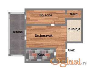 Dvosoban stan u izgradnji na odličnoj lokaciji, gratis 20m2 terase!