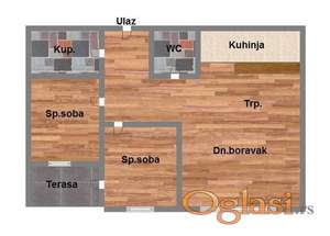 Trosoban stan na Novom Naselje 57m2