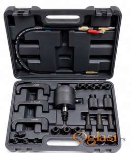 Pneumatski alat za vadjenje dizni sa adapterima  - radni pritisak od 5 do 8 bara  - ima 3 kuke za izvlacenje dubokih injektora sa velicinom rupe 12mm 13.5mm/16mm  - preporucen za dizne proizvodjaca : Bosch, CAT, Cummins, Denso, Delphi, Siemens Common Rail inektori  -za siroki spektar dizel agregata    M20x1.0 M18x0.75 M17x1.0  M8x1.25 M8x1.0 M8x1.5   M14x1.5 M16x1.5 M18x1.5 M20x1.5 M22x1.5  M25x0.5 M25x1.0,  M26x0.75 M29x1.0 M31x0.75 Novo  Ukoliko zelite da porucite Posaljite poruku 1 Ime i prezime 2 Ulica i broj 3 Mesto i postanski broj 4 Broj telefona za kontakt
