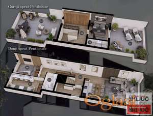 TELEP, 111m2, Četvorosoban-Penthouse, Nov sa pdv