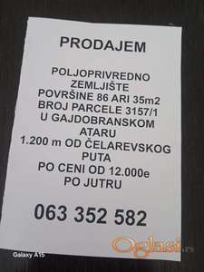 Poljoprivredno zemljiste Backa Palanka