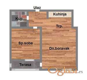 Dvosoban, 44m2, terasa, lift!