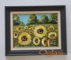 Ulje na platnu - Ples suncokreta, prelepo!