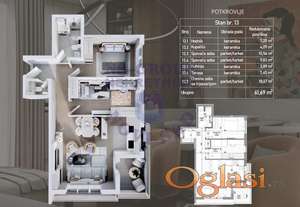 Stan na prodaju Novi Sad 62m2, 566920