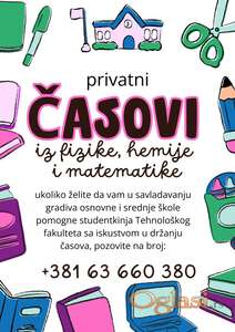 Privatni časovi iz matematike, fizike i hemije u Novom Sadu