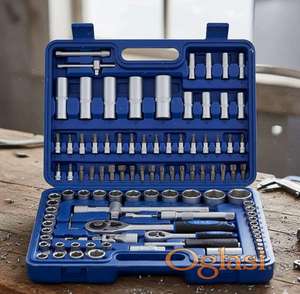 Set nasadnih kljuceva gedora 108 kom  Set sadrži nasadne gedore 1/4", 3/8" i 1/2", duboke i plitke nastavke, račnu, kardanske zglobove, produžetke, bitove, torx i imbus nastavke, kao i ključ za svećice 16 mm i 21 mm.  Idealan za auto-mehaničare, majstore i kućnu upotrebu. Sve uredno složeno u koferu, spremno za rad. Set za lomljenje matica 4 kom  Ukoliko zelite da porucite Posaljite poruku  1 Ime i prezime 2 Ulica i broj 3 Mesto i postanski broj 4 Broj telefona za kontakt