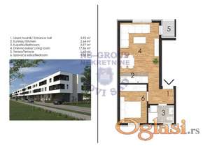 Dvosoban stan u izgradnji, 38m2, Adice