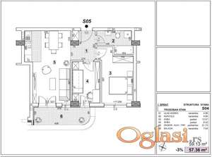 Trosoban stan na prodaju , Bulevar Patrijarha Pavla, 57m² – Novi Sad
