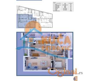 Prelep troiposoban stan, novogradnja 78,5m2, 2.sprat, Dom Zdravlja