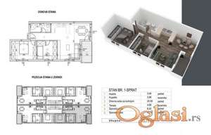 Adice-Dvoiposoban stan 56 m2 na Prvom spratu sa Parkingom-povrat Pdv-065/385 8880