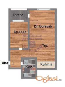 Dvoiposovan stan u izgradnji - Futog