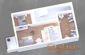 Novi Sad, Telep - Dvoiposoban stan 64 m2 