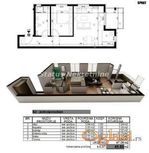 Adice-Jednoiposoban stan 46 m2 u Izgradnji-povrat PDV-065/385 8880