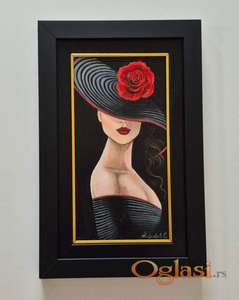 Ulje na platnu - Dama, prelepa slika!