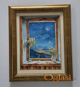 Ulje na platnu - Zvezdana noc, prelepa slika!