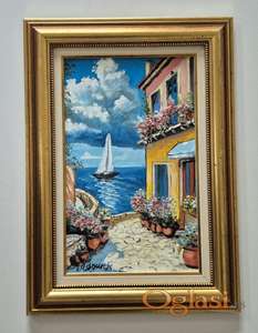 Ulje na lesonitu - Zlatan mediteran, prelepo!