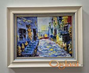 Ulje na platnu - Pasaz u cvecu, prelepa slika!