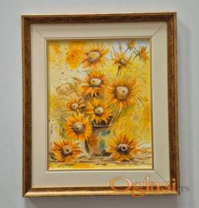 Ulje na platnu - Suncokreti 3, prelepa slika!